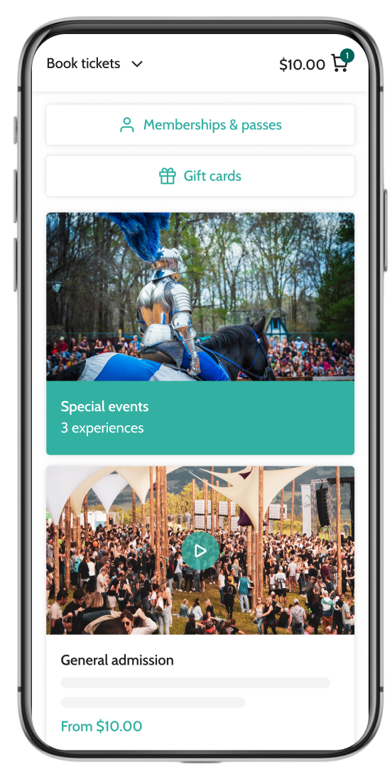 WebTicketManager on mobile. Memberships, gift cards and sessions can be bought here.